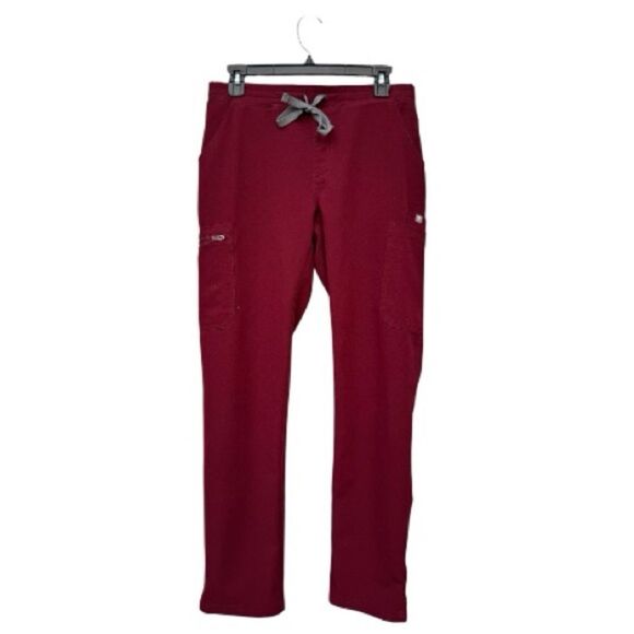 Figs Pants - FIGS Yola Scrub Pants Women’s Small Maroon/ burgundy Cargo Pockets